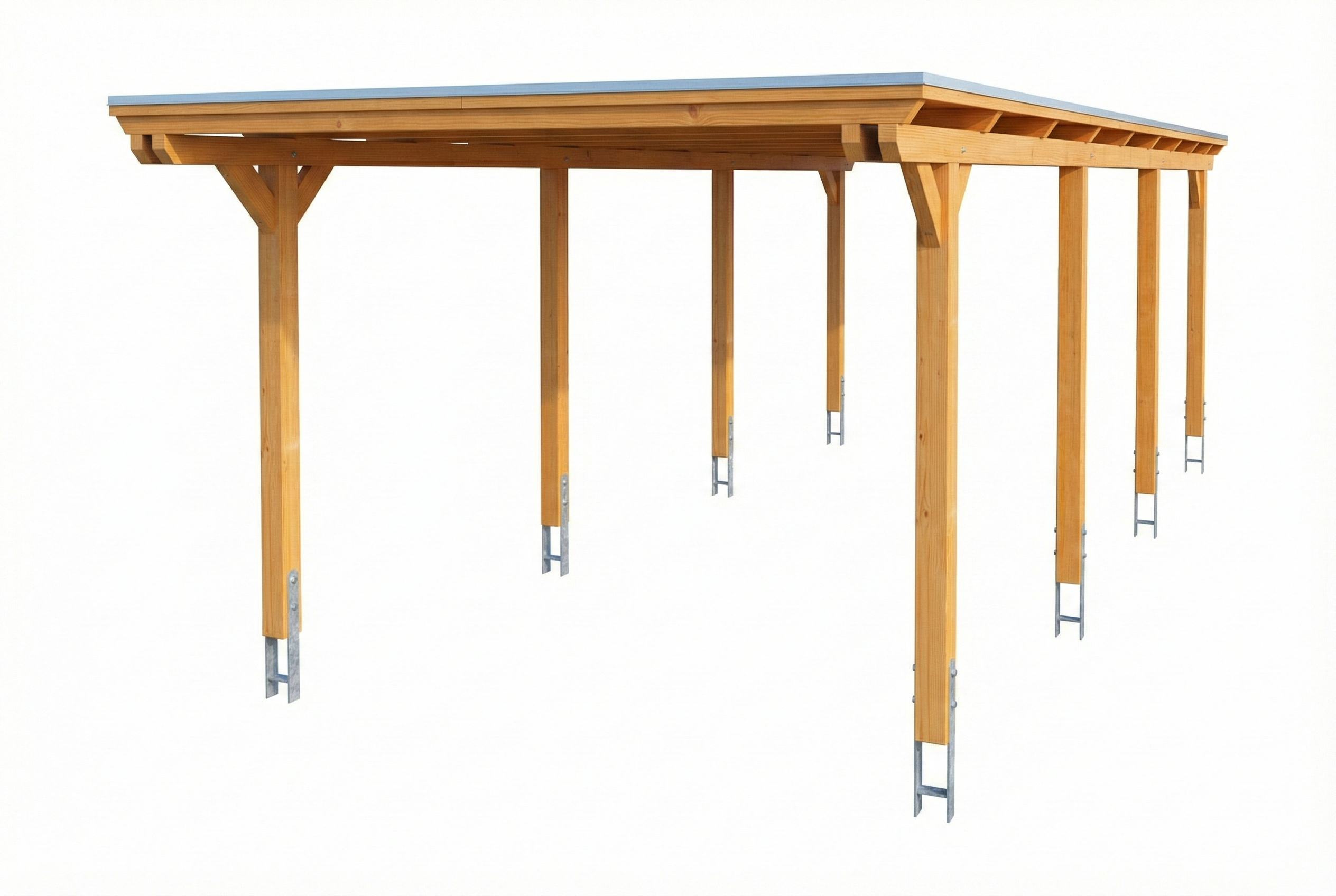 Carport Emsland 340 x 846 cm mit EPDM-Dach, eiche hell