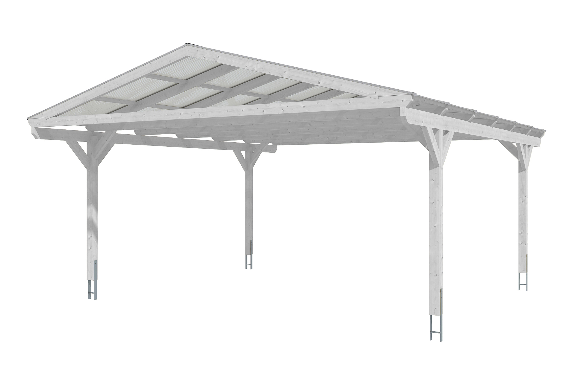 Produktbild: Carport Westerwald 570 x 648 cm, farblich behandelt in weiß