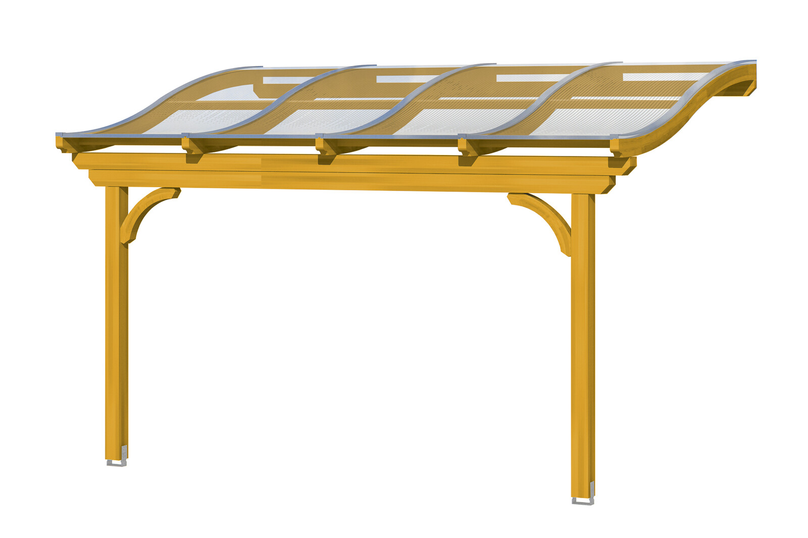 Terrace roof Verona 434 x 389 cm, glulam, colour pre-treated light oak