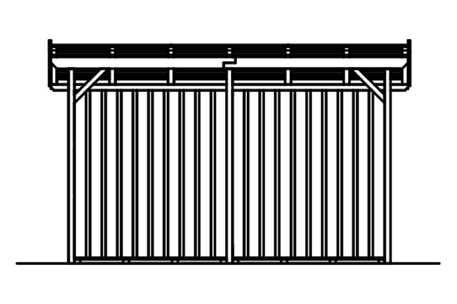 Holzunterstand Max 2, 370 x 160 cm, natur