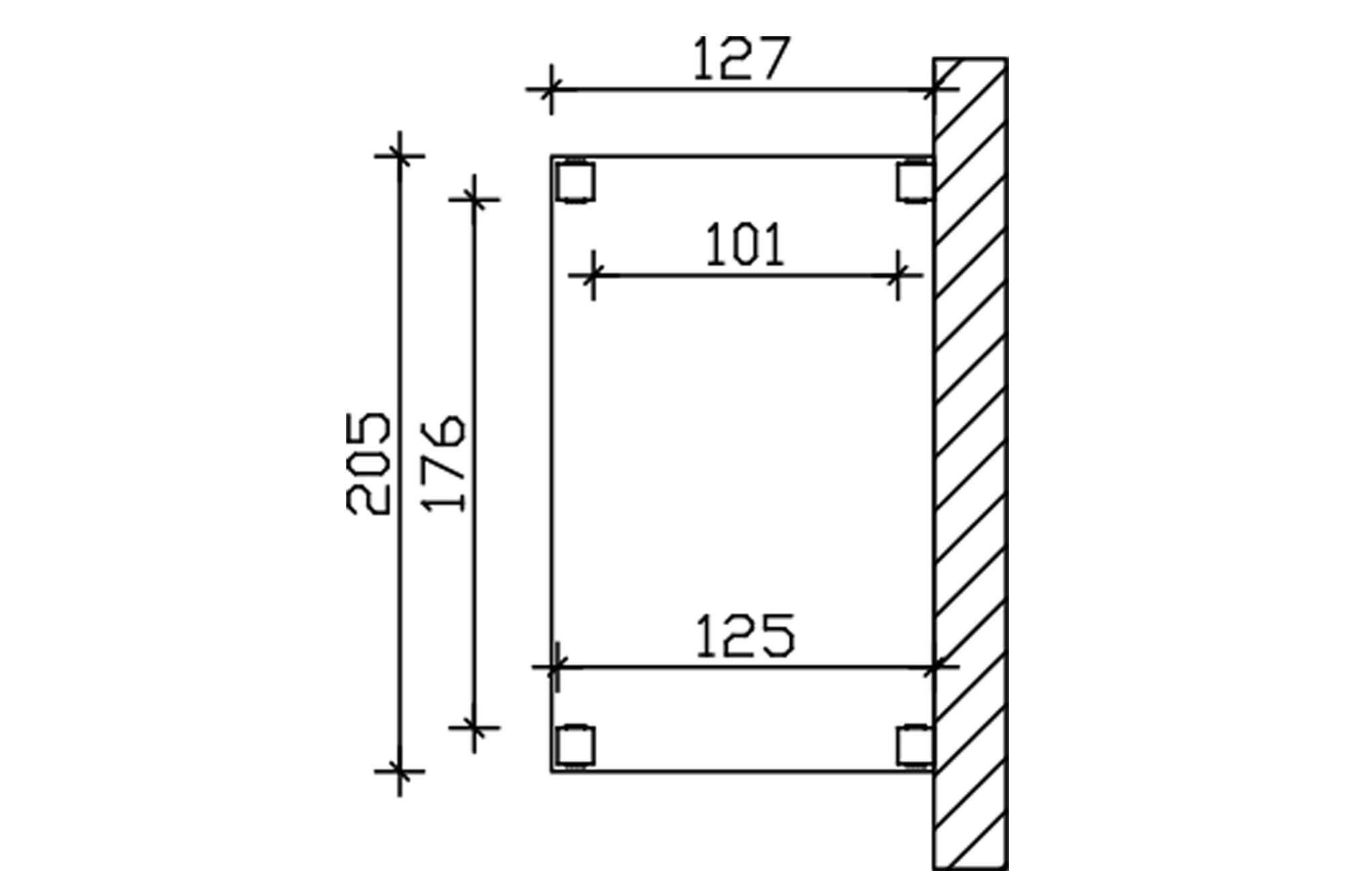 Canopy Sassnitz, 205 x 127 cm, untreated