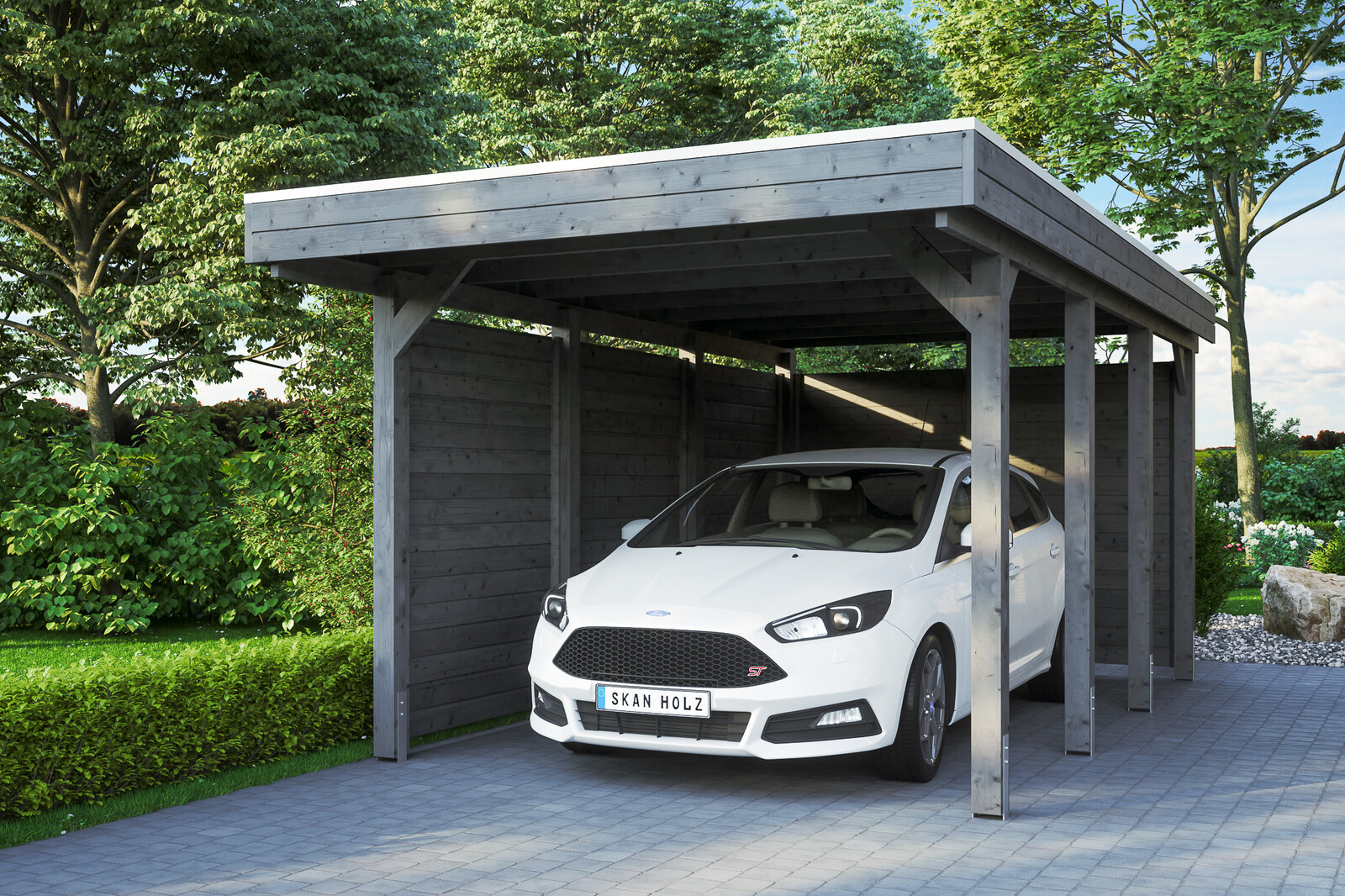 Carport Friesland Set 1, 314 x 555 cm, schiefergrau