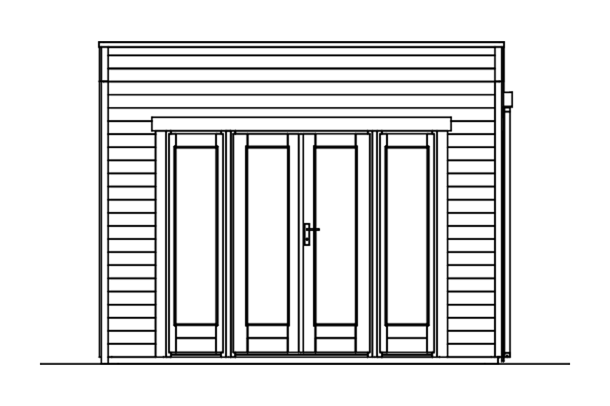 Summer house Tokio 2, 340 x 340 cm, insulated, slate-grey