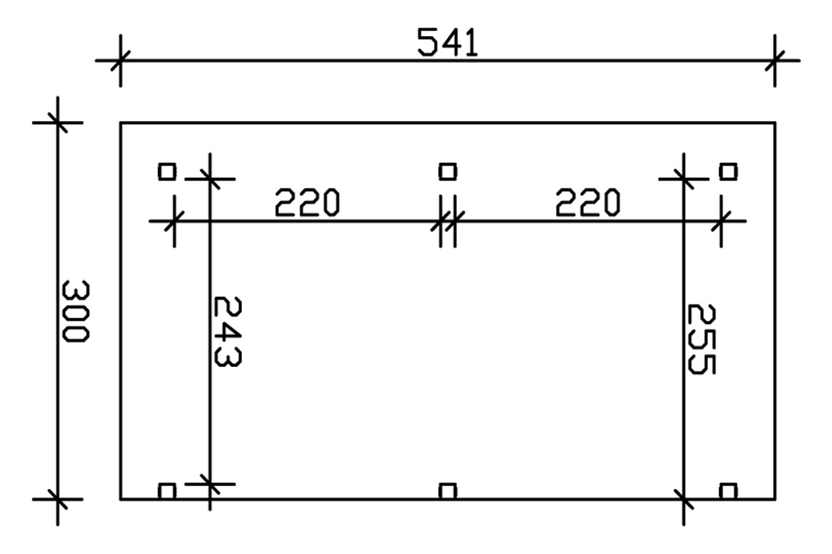 Grafik (Grundriss): Terrassenüberdachung Siena 541x300 cm