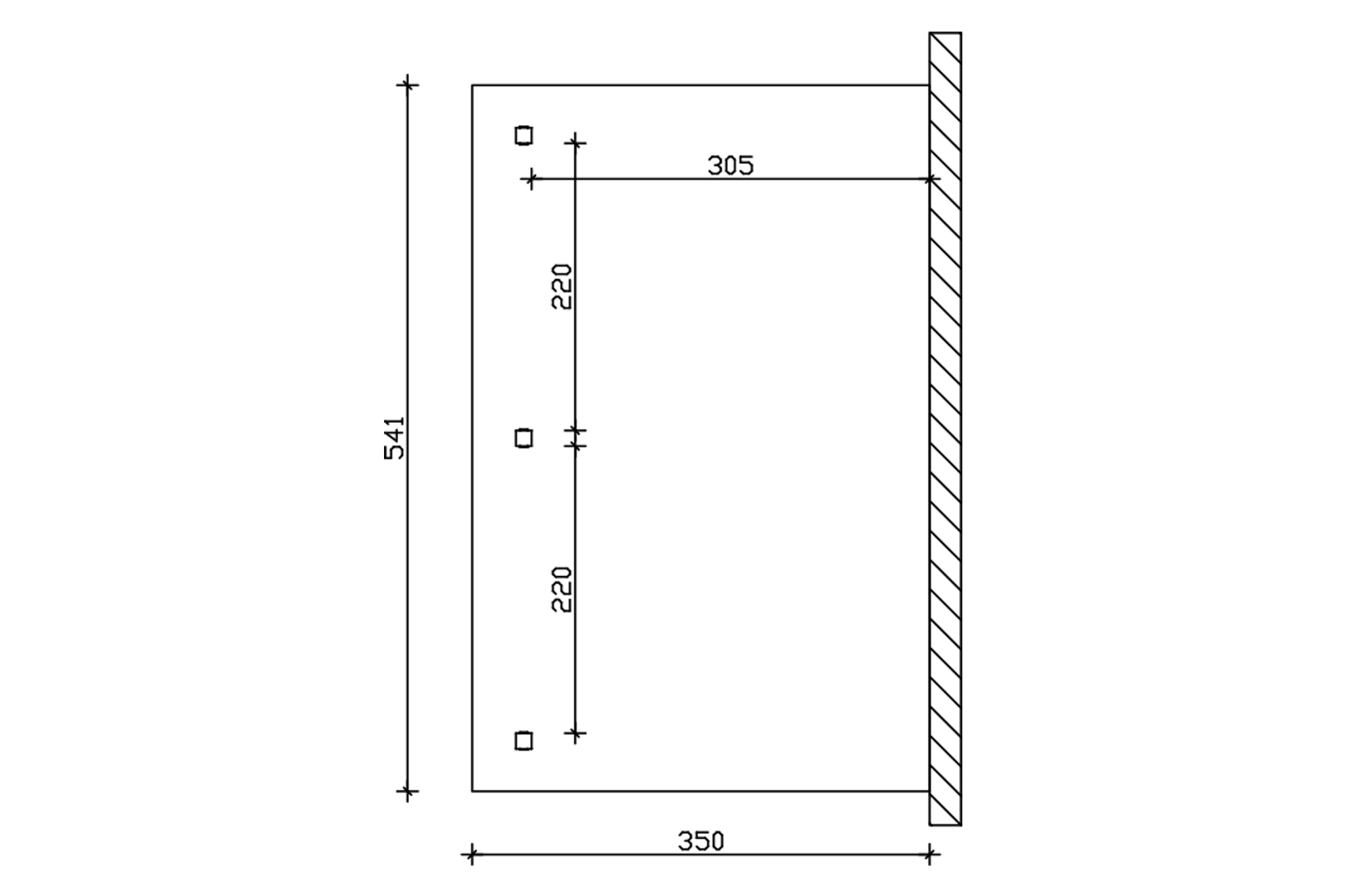 Grafik (Grundriss): Terrassenüberdachung Andria/Bormio 541x350 cm