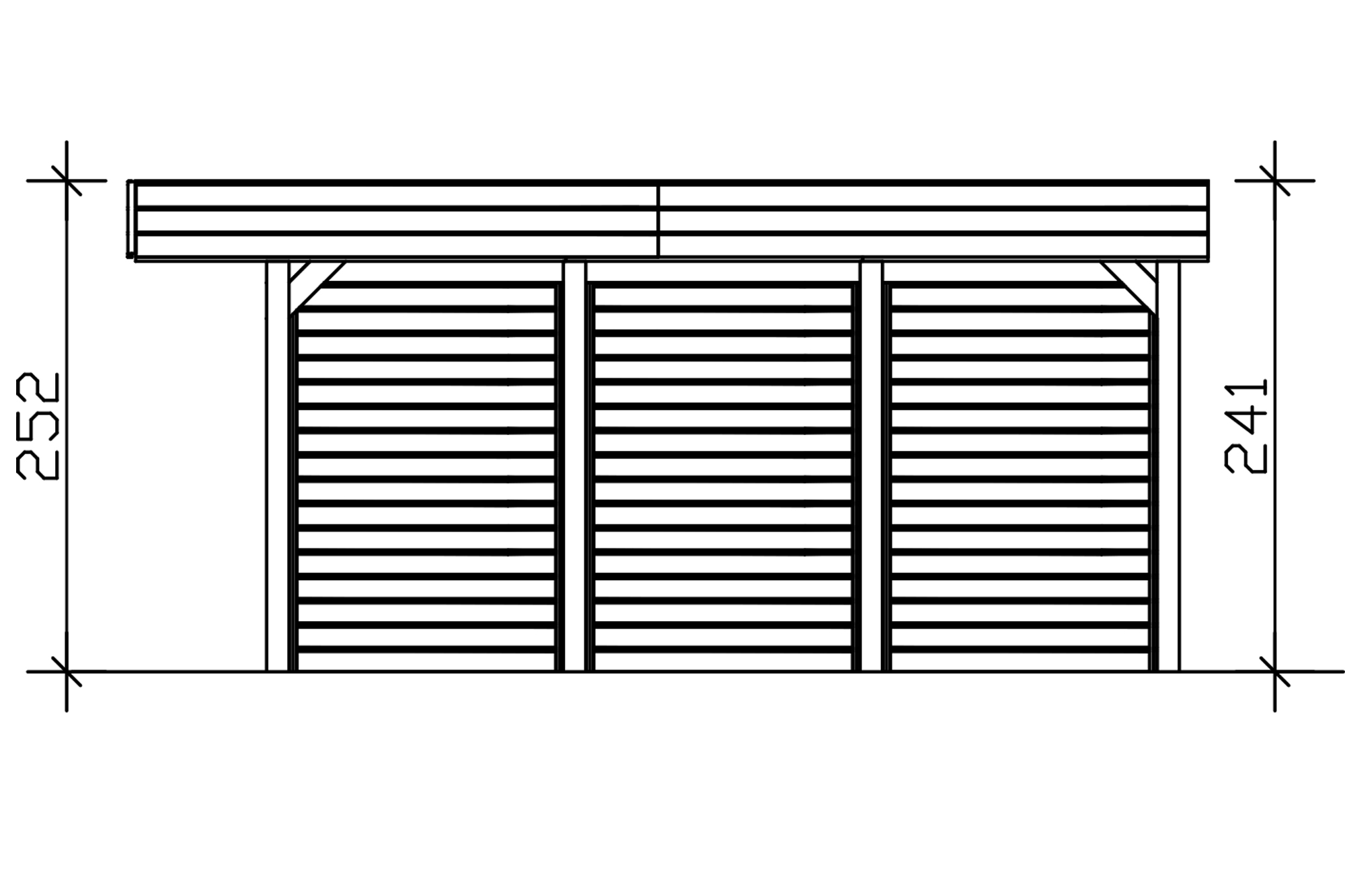 Carport Friesland Set C, 546 x 555 cm, met zij- en achterwand, leigrijs